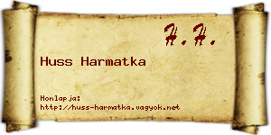 Huss Harmatka névjegykártya